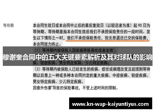 穆谢奎合同中的五大关键要素解析及其对球队的影响