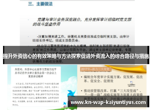 提升外资信心的有效策略与方法探索促进外资流入的综合路径与措施